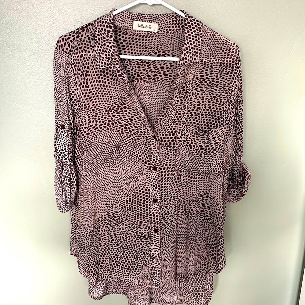 Bella Dahl leopard print button down tunic